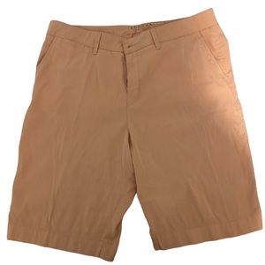 Sonoma ladies Bermuda shorts, size 16. Pink and white pinstripes.